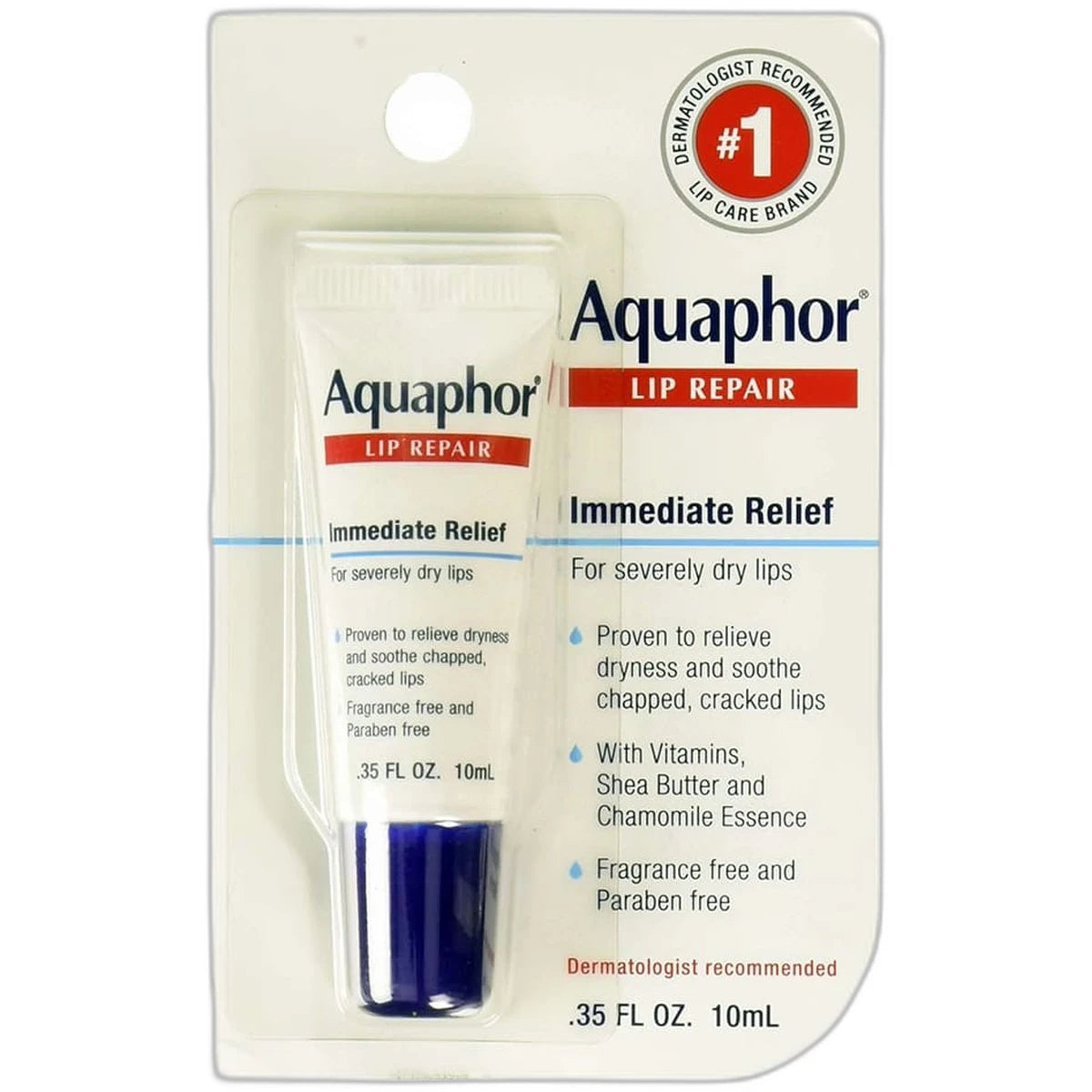 Aquaphor Lip Repair Ointment Immediate Relief 0.35Oz (Pack of 48)