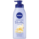 NIVEA Oil Infused Vanilla and Almond Oil Body Lotion for Women, Fast-Absorbing For Skin 16.9Oz (Pack of 12)