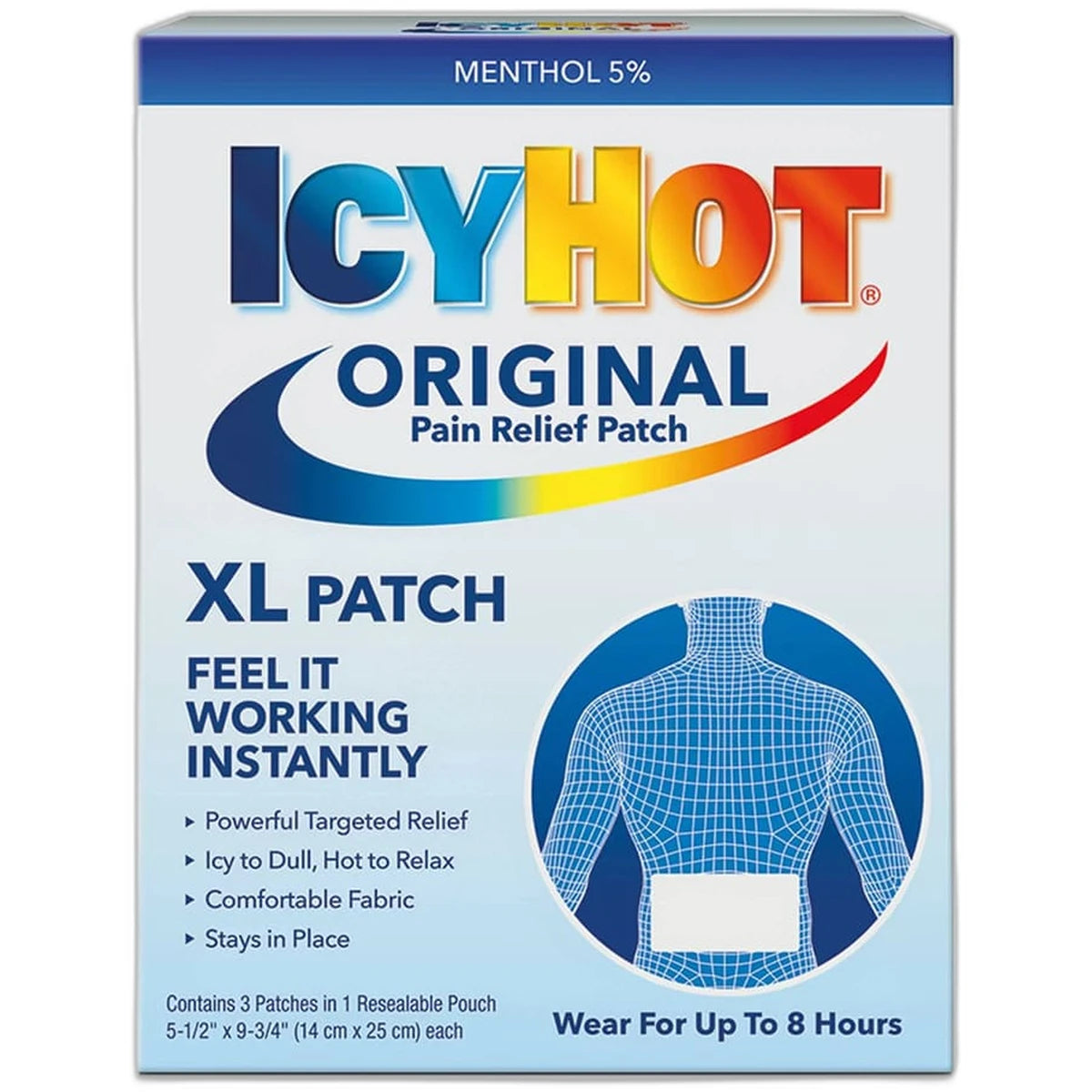 Icy Hot Original XL Pain Relief Patch 0.9Oz (Pack of 24)