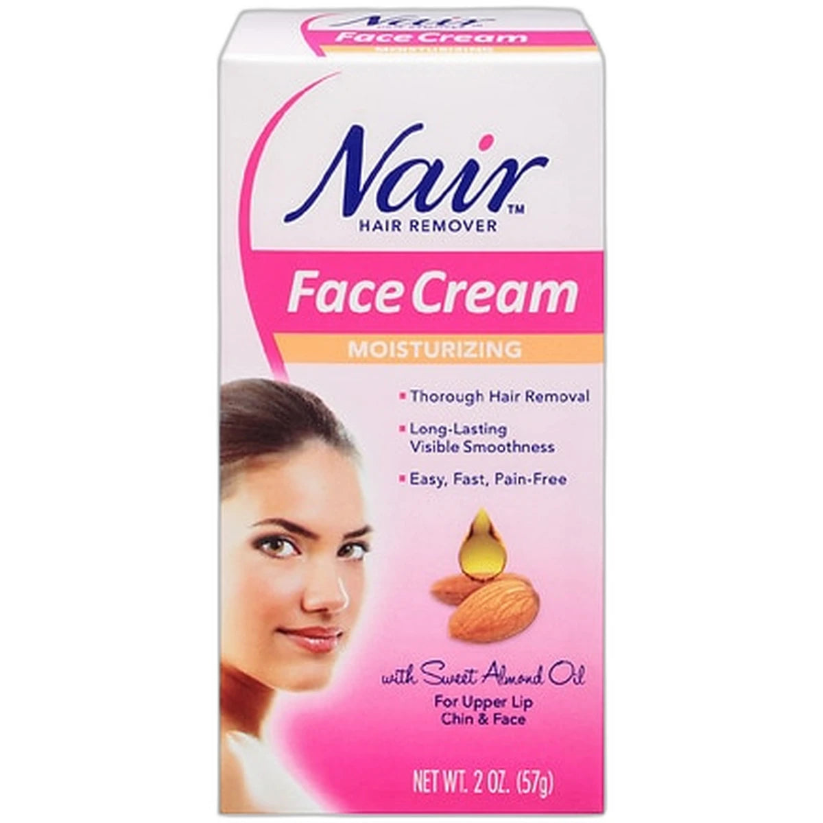 Nair Hair Remover Moisturizing Face Cream 2Oz (Pack of 12)