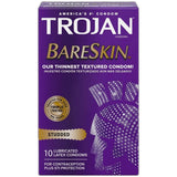 Trojan Studded Bareskin Lubricated Condoms 0.2 Oz (Pack Of 48)