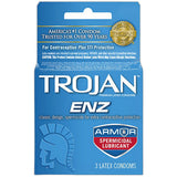 Trojan-Enz Condoms Spermicidal Lubricated Latex Condoms 0.64oz (Pack of 48)
