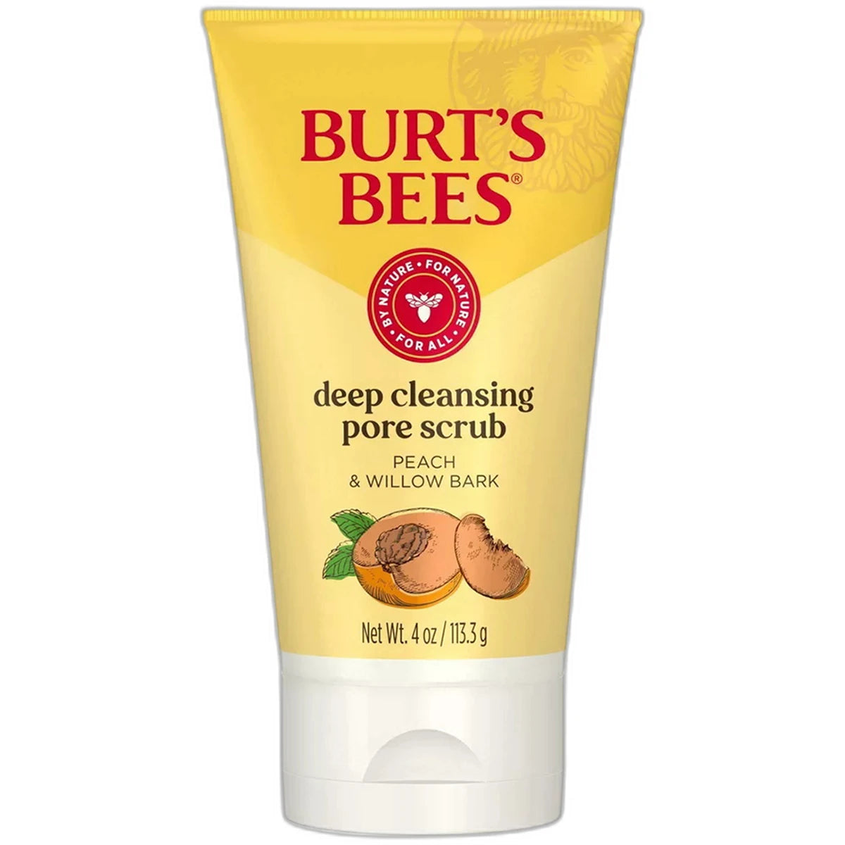 Burts Bees Deep Pore Exfoliating Facial Scrub Peach And Willow Bark 4Oz (Pack of 18)