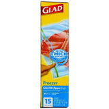 Glad Zipper Food Storage Freezer Bags Gallon0.01oz (Pack of 12)