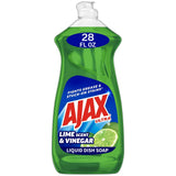 Ajax Ultra Triple Action Liquid Dish Soap Vinegar and Lime Scent 28Oz (Pack of 9)