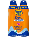 Banana Boat Sport Coolzone Clear Sunscreen Spray SPF 50 12Oz (Pack of 6)