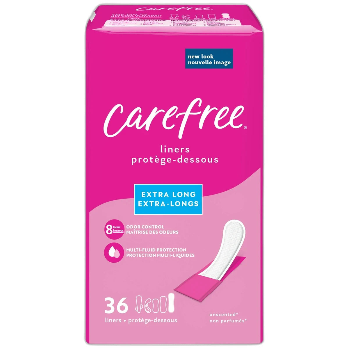 Carefree ACTi-Fresh Extra Long Pantiliners To Go Unscented 3.17oz (Pack of 8)