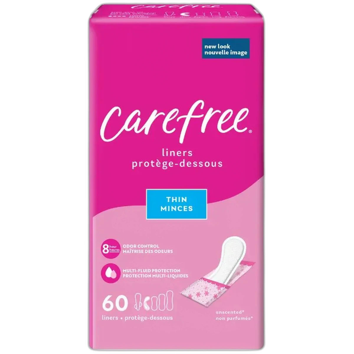 Carefree body shape thin unscented pads to go 10.86oz (Pack of 8)