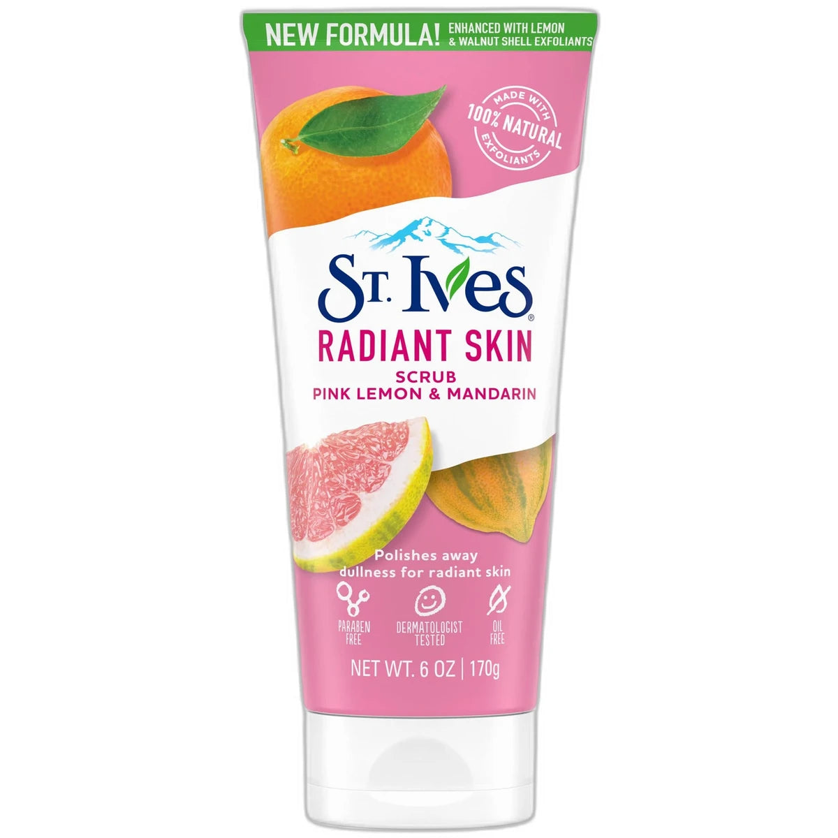 St. Ives Radiant Skin Pink Lemon and Mandarin Orange Face Scrub 6Oz (Pack of 6)