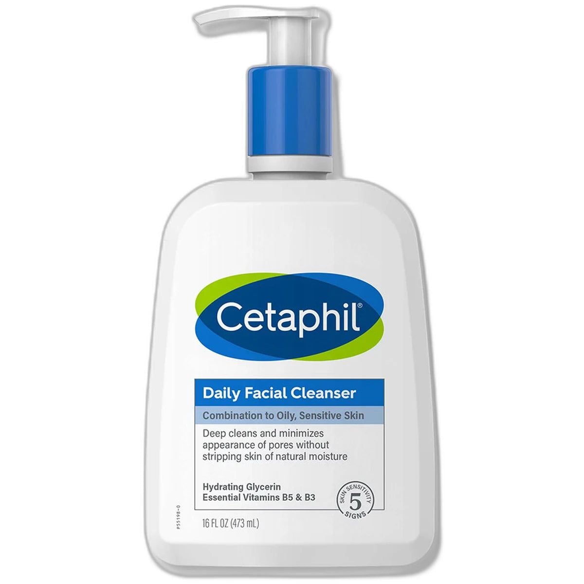 Cetaphil Daily Facial Cleanser Liquid Oily and Sensitive Skin 16Oz (Pack of 12)