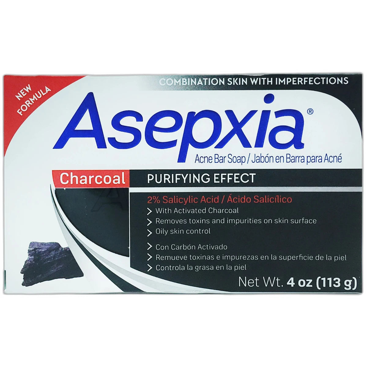 Asepxia Cleansing Bar Soap For Acne Charcoal 4Oz (Pack of 20)