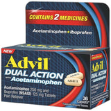 Advil Dual Action With Acetaminophen Caplet 1.83oz (Pack of 72)