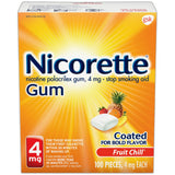 Nicorette Stop Smoking Aid 4mg Gum Fruit Chill 6.20Oz (Pack of 12)