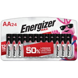 Energizer Max Alkaline 50% Long Lasting AA Battery 10Oz (Pack of 12)