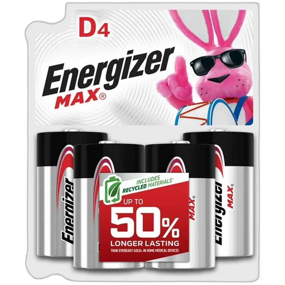 Eveready Energizer D Cell Batteries Max Alkaline 95BP4 4 ea 5.28Oz (Pack of 12)