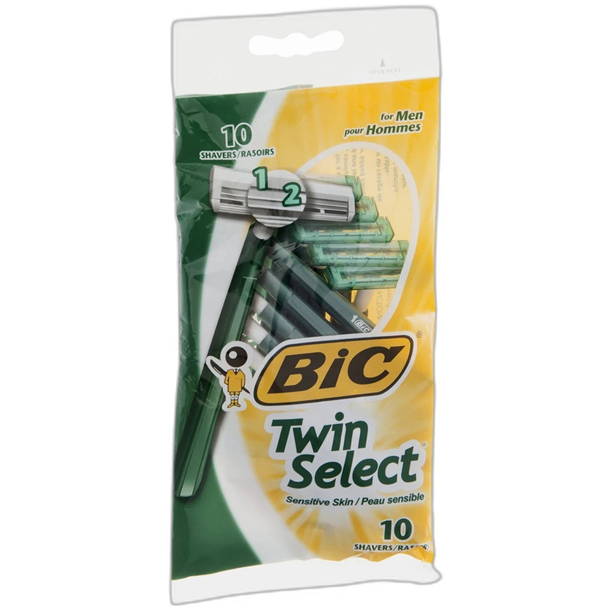 Bic Twin Select Shavers For Men Sensitive Skin 2.56Oz (Pack of 72)
