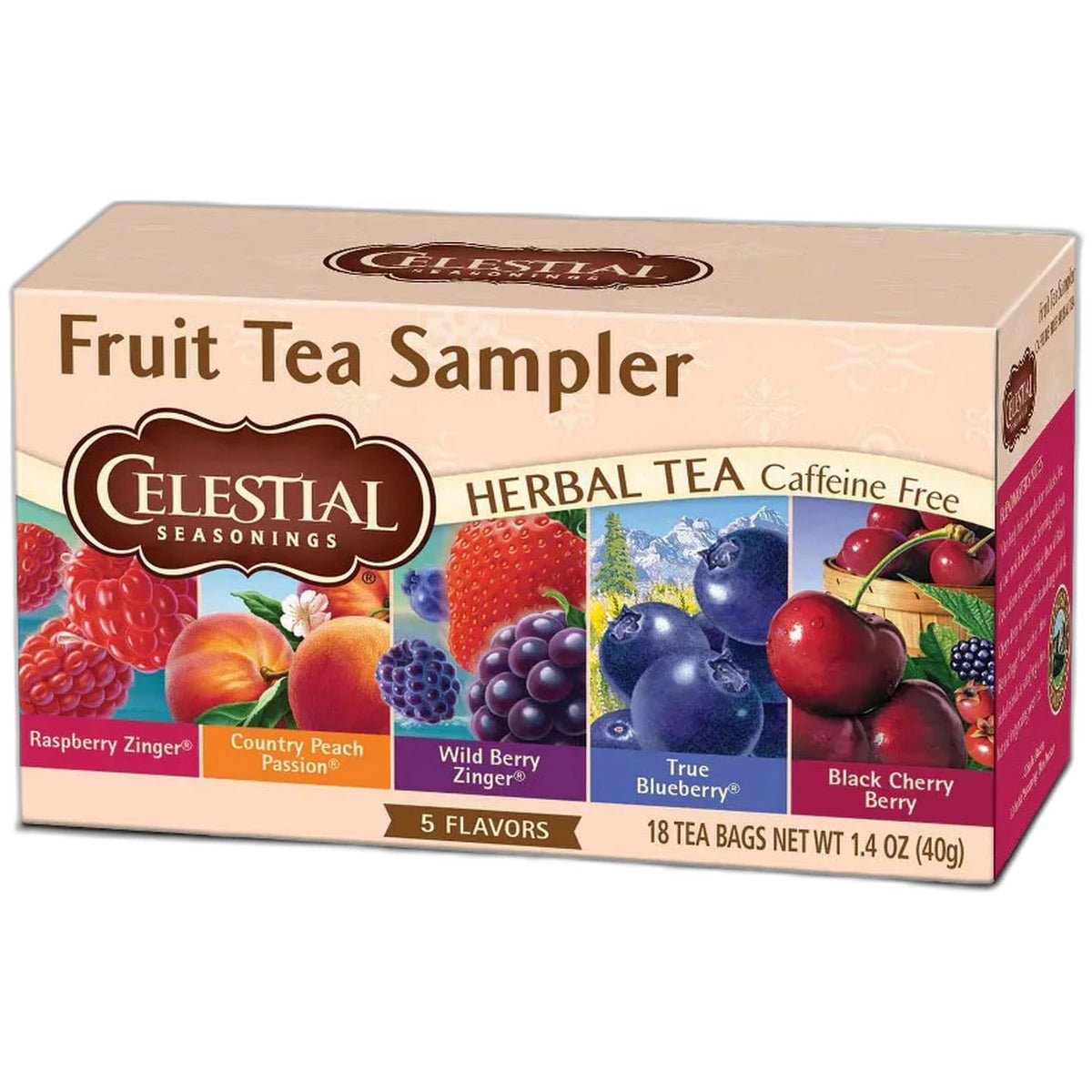 Celestial Seasonings Fruit Tea Sampler Herbal Tea 1.4Oz (Pack Of 6)