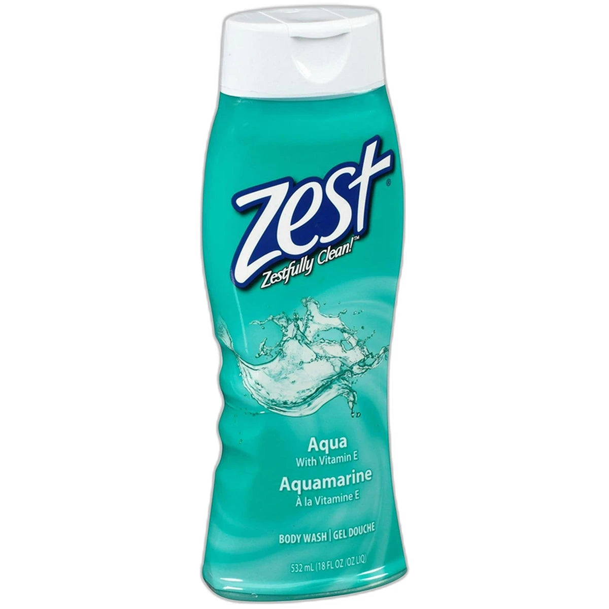 Zest Aqua with Vitamin E Refreshing Body Wash 18Oz (Pack of 6)