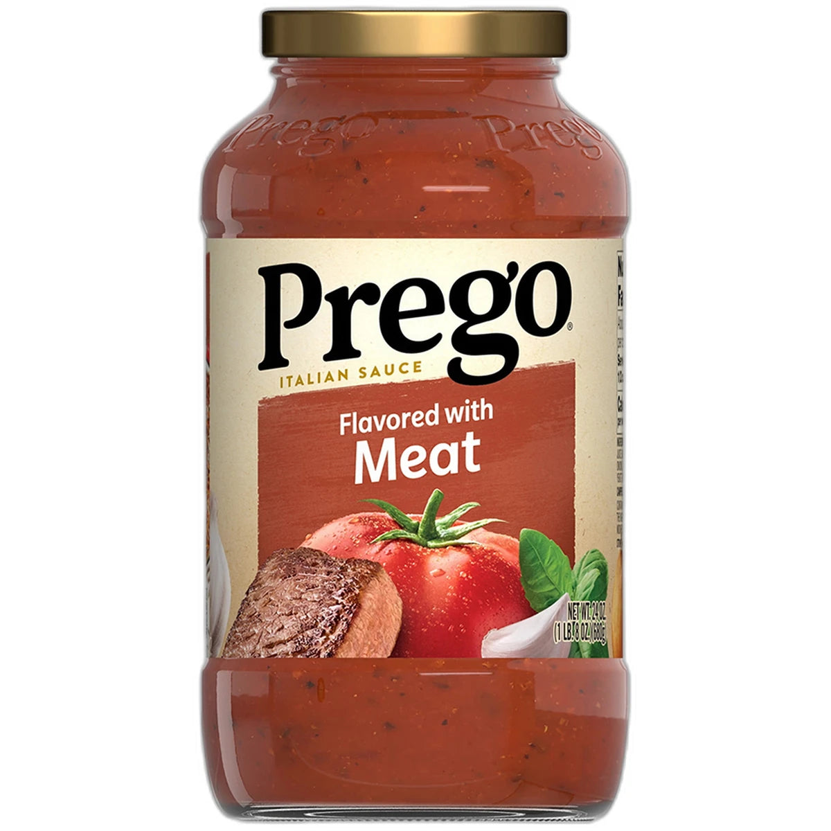 Prego Italian Tomato Spaghetti Sauce Flavored with Meat Jar 24Oz (Pack of 12)