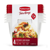 Rubbermaid TakeAlongs Square Containers 4 Count 7.05oz (Pack of 6)
