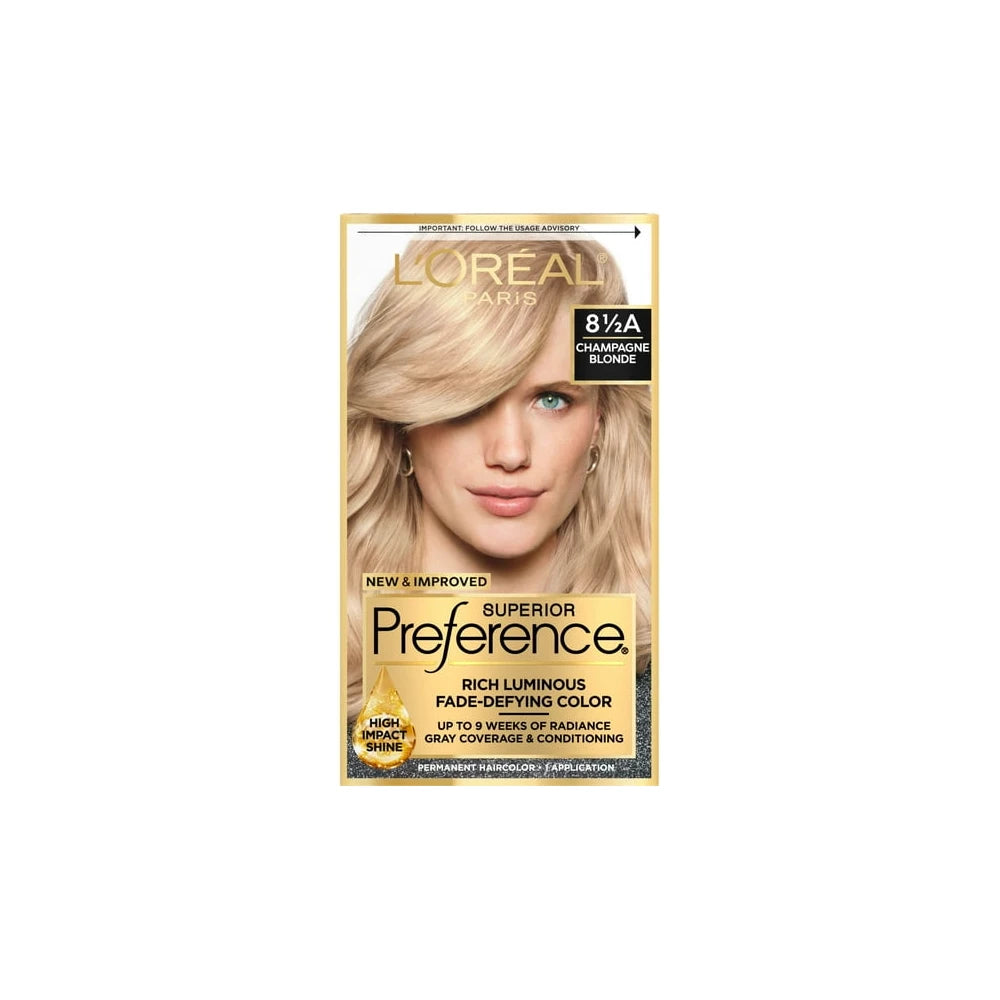 L Oreal Paris Superior Preference Permanent Hair Color 8.5A Champagne Blonde (Pack of 12)