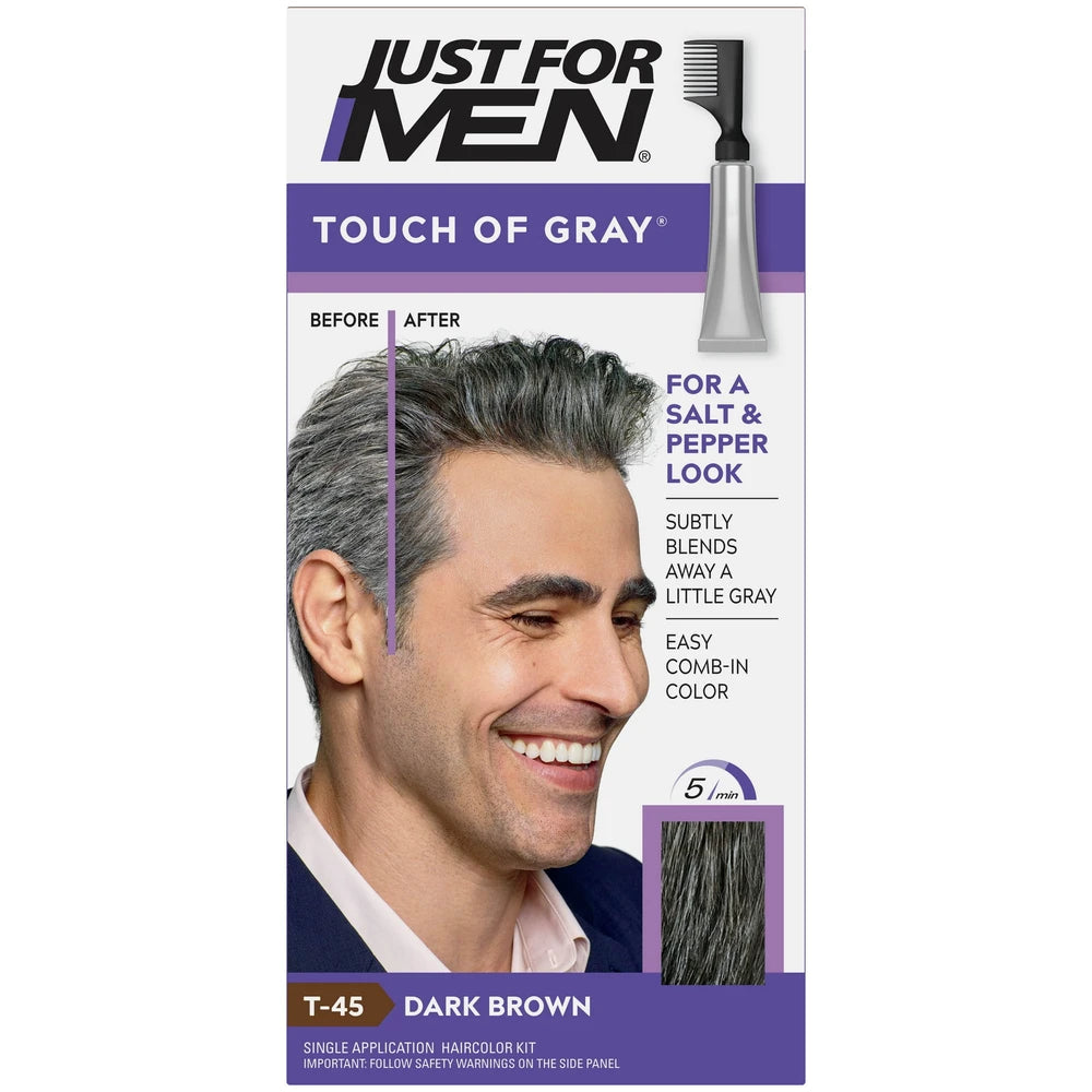 Just For Men Touch of Gray, Hair Coloring with Comb Applicator, Great for a Salt (Pack of 12)