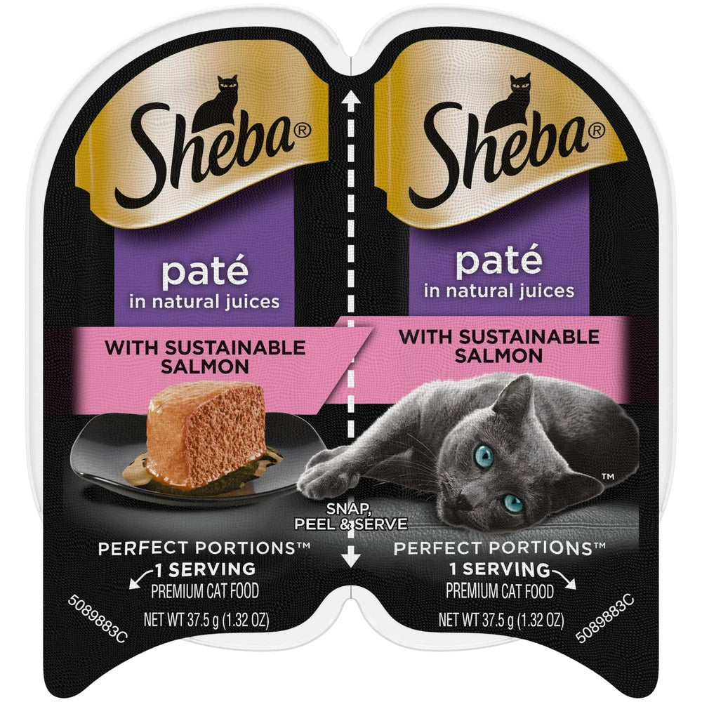 Sheba Perfect Portions Wet Cat Food Paté With Sustainable Salmon 2.64 oz (Pack of 12)