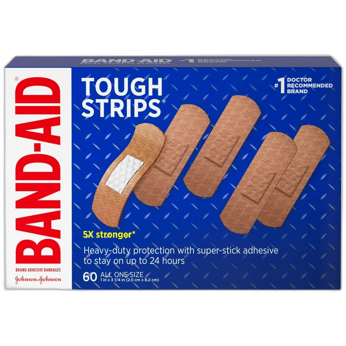 Band-Aid Adhesive Bandages Tough Strips 1.76Oz (Pack of 12)