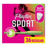 Playtex Sport Plastic Tampons Unscented Regular Absorbency - 36ct (Pack of 12)