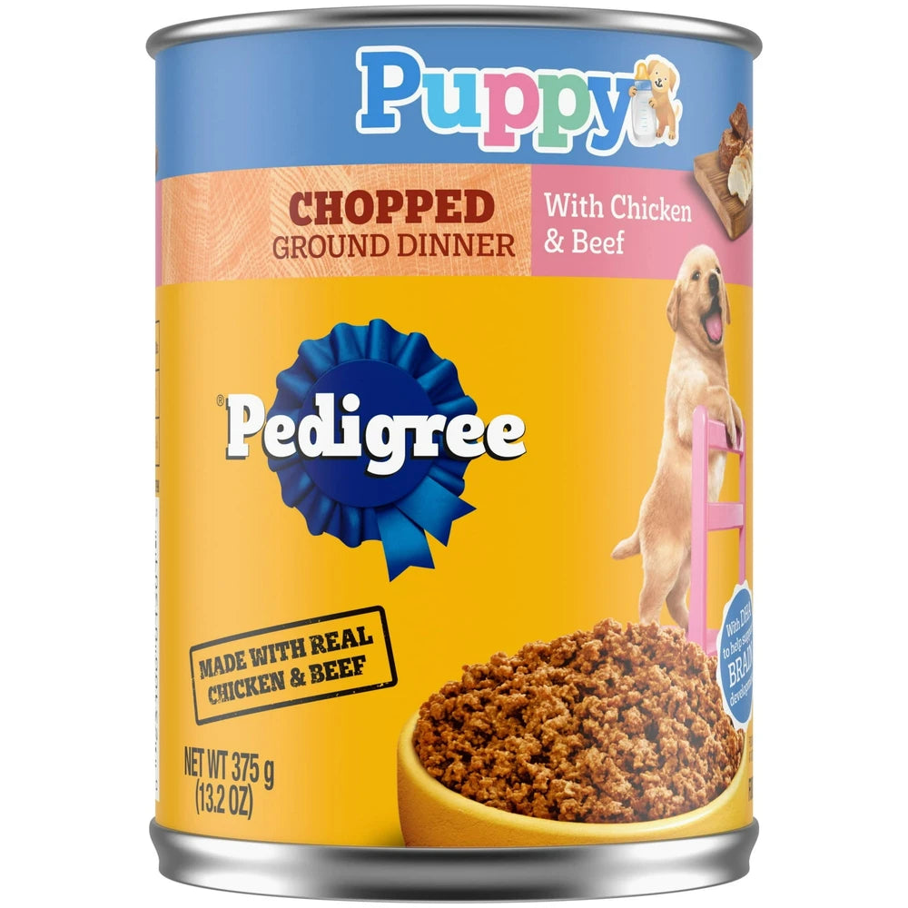 Pedigree Traditional Ground Dinner Chicken and Beef Canned Puppy Food (B000V9L7B) 13.2Oz (Pack of 12)