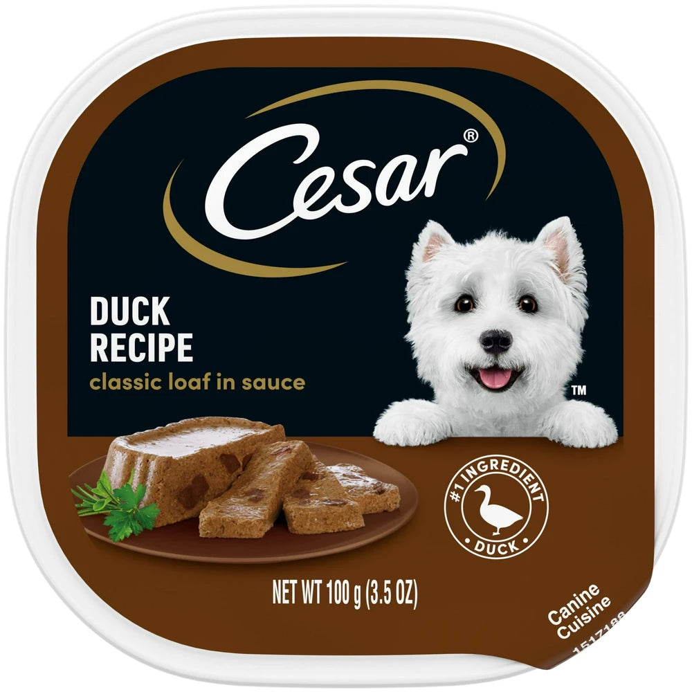 Cesar Classic Loaf In Sauce Duck Recipe Wet Dog Food Adult 3.5 Oz (Pack of 12)