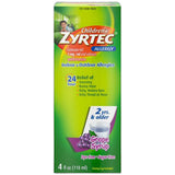 Zyrtec Childrens Allergy Syrup Grape Flavor Sugar and Dye Free For 2+ Years 4Oz (Pack of 36)