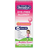Benadryl Children's Dye-Free Allergy Liquid Bubble Gum 4Oz (Pack of 36)