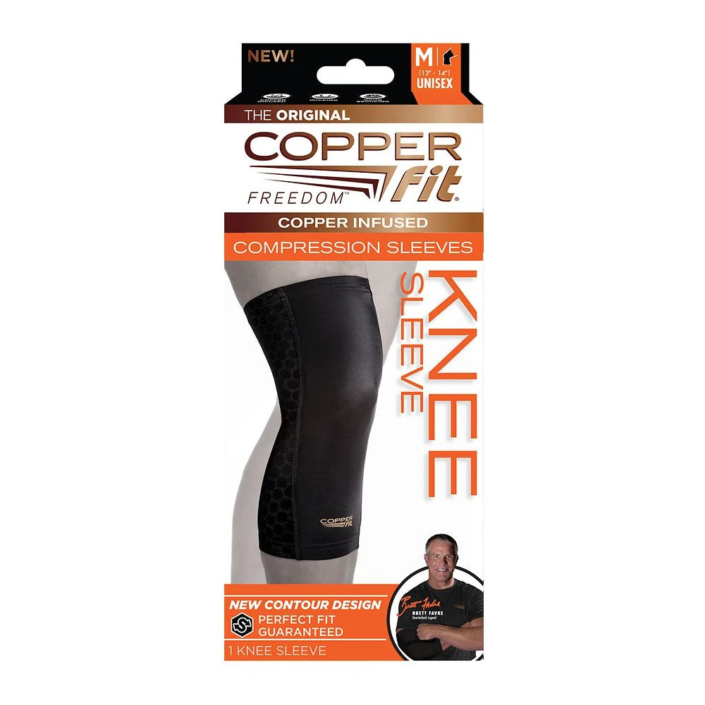 Copper Fit Freedom Compression Knee Sleeve to Help Increase Circulation, Reduce (Pack of 12)