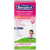 Benadryl Childrens Dye-Free Allergy Liquid Bubble Gum 8Oz (Pack of 24)