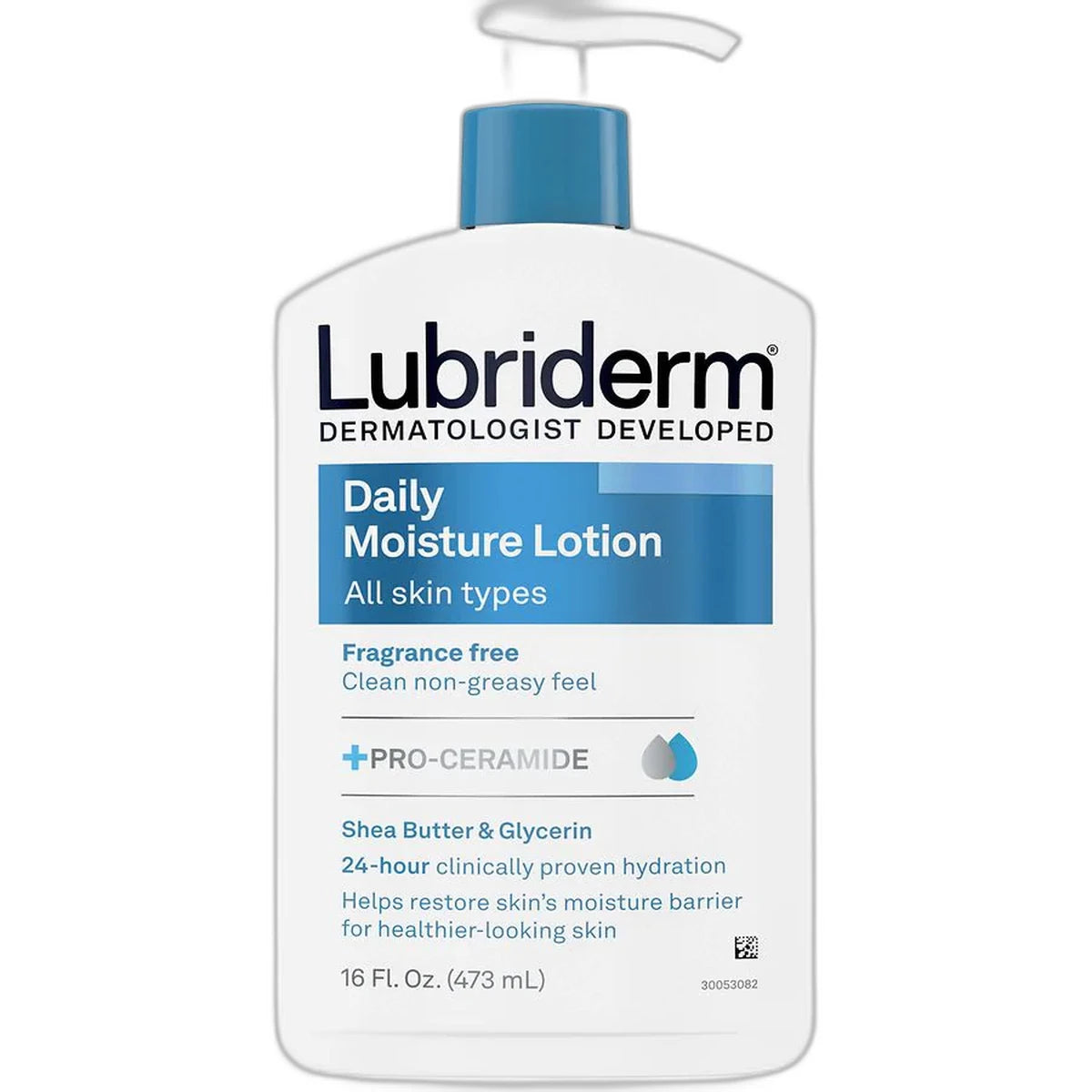 Lubriderm Daily Moisture Lotion For Normal To Dry Skin Fragrance Free 16Oz (Pack of 12)