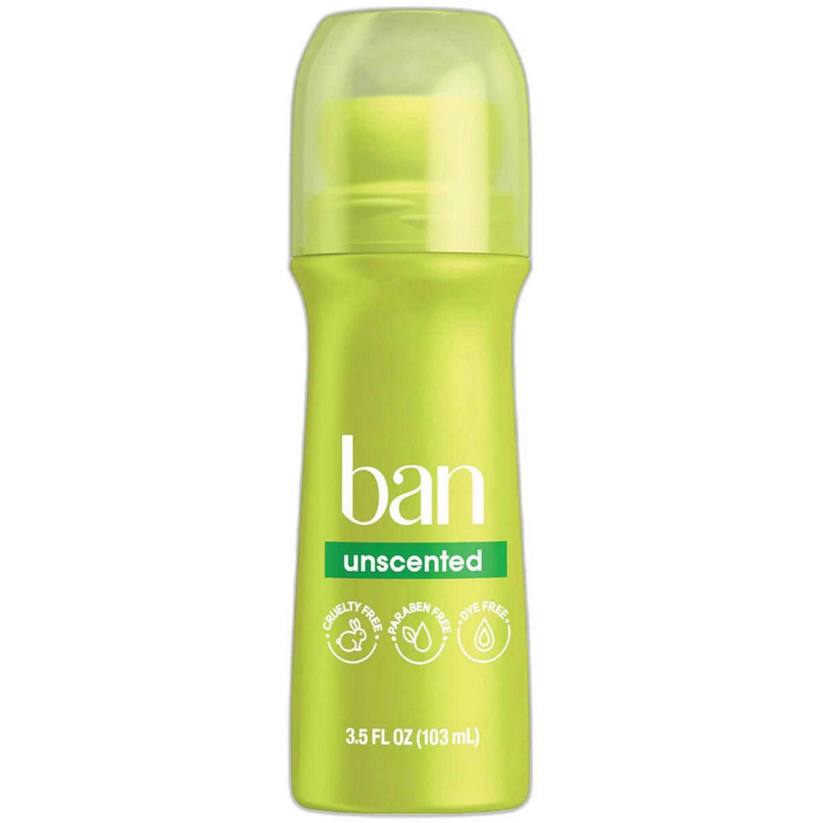 Ban Invisible Roll-On Deodorant Unscented 3.5Oz (Pack of 12)