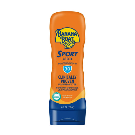 Banana Boat Sport Ultra SPF 30 Sunscreen Lotion Sport Sunscreen Adult Sunblock 8Oz (Pack of 12)