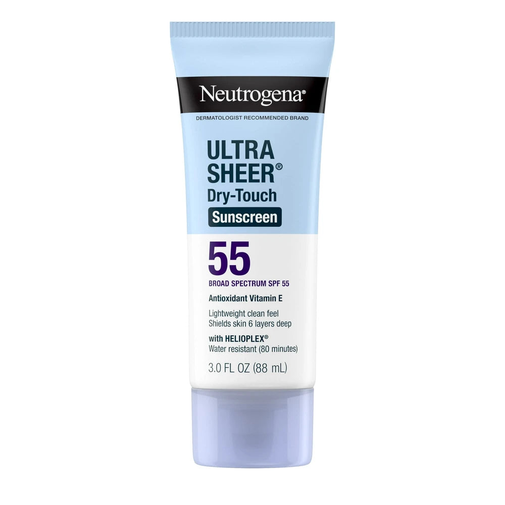 Neutrogena Ultra Sheer Dry Touch Sunscreen Lotion, SPF 55 3 fl Oz(Pack of 12)
