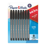 Paper Mate InkJoy 100ST Ballpoint Pens Medium Point (1.0mm) Black 8 Count 16.70 Oz (Pack of 12)