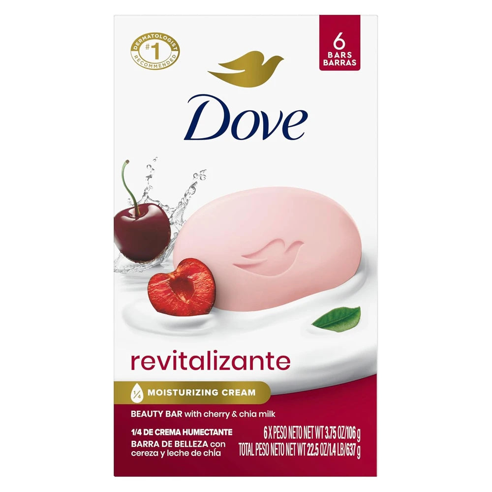 Dove Bar Soap Revitalizante Cherry & Chia Milk Cherry & Chia Milk 3.75 6 Ea 22.5 Oz (Pack of 12)