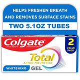 Colgate Total Active Prevention Whitening Gel Toothpaste Mint 2 Pack 5.1 oz (Pack of 12)