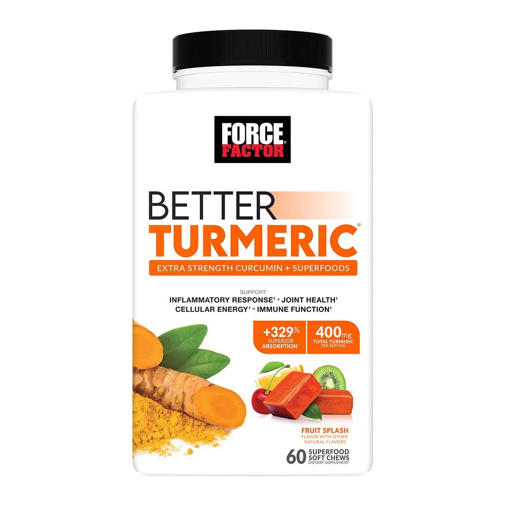 Force Factor Better Turmeric Chews Inflammation Support Fruit Splash 60 Chews 15Oz (Pack of 12)