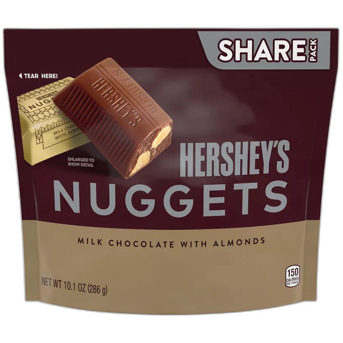 Hersheys Nuggets Milk Chocolate With Almonds 10.1Oz (Pack of 8)
