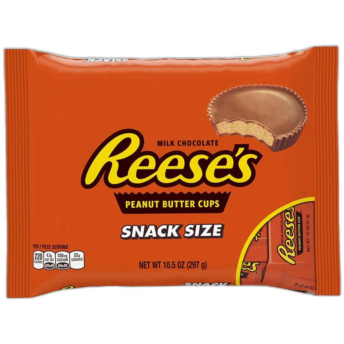 Hersheys Reeses Milk Chocolate Peanut Butter Cups Snack Size Candy 10.5Oz (Pack of 24)