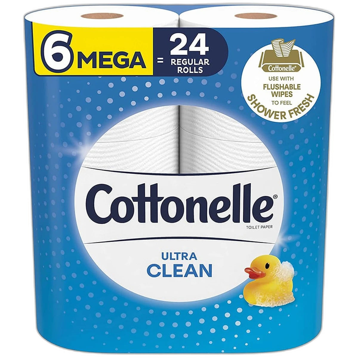 Cottonelle Ultra Clean Toilet Paper Mega Rolls 312 Sheets Per Roll 29.6Oz (Pack of 6)