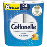 Cottonelle Ultra Clean Toilet Paper Mega Rolls 312 Sheets Per Roll 29.6Oz (Pack of 6)