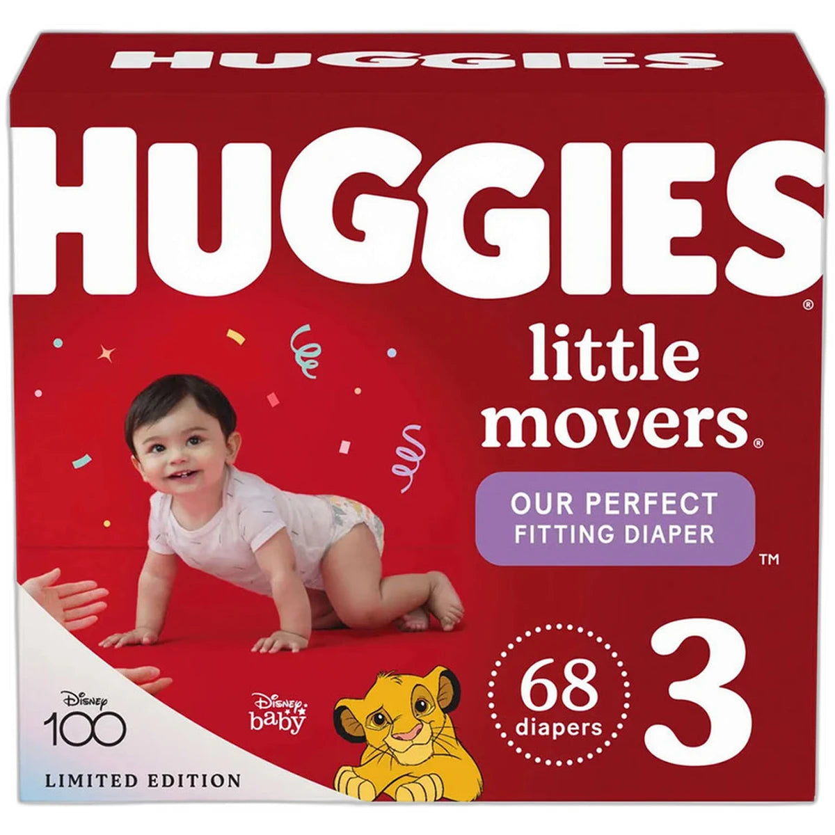 Huggies Little Movers Baby Diapers Size 3 76.8Oz (Pack of 1)