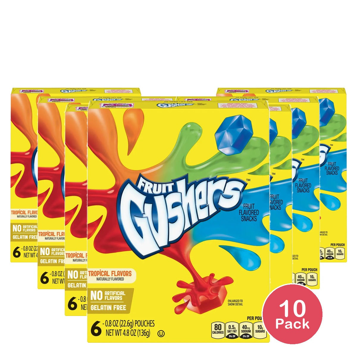 Fruit Gushers Tropical Flavored 0.8 Oz (Pack Of 10)
