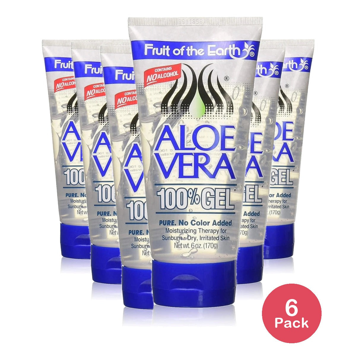 Fruit of the Earth - 100% Aloe Vera Gel 6 Oz (Pack of 6)